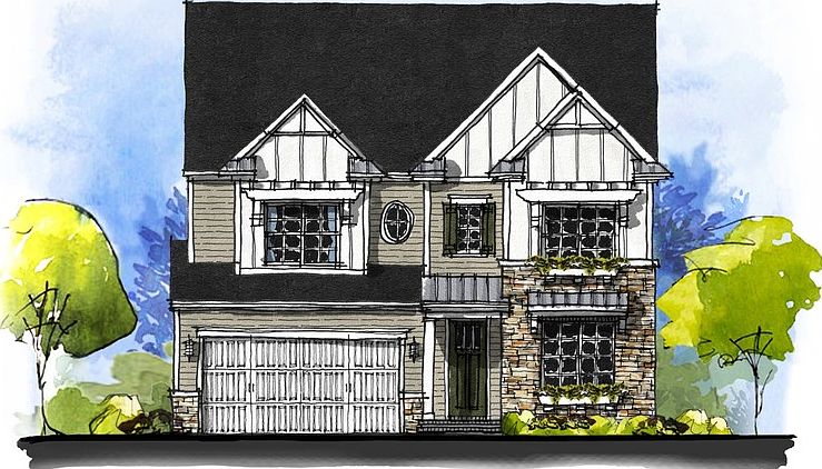 Sausalito - American Cottage 2-Car Front Load Garage Note Renderings may show optional features