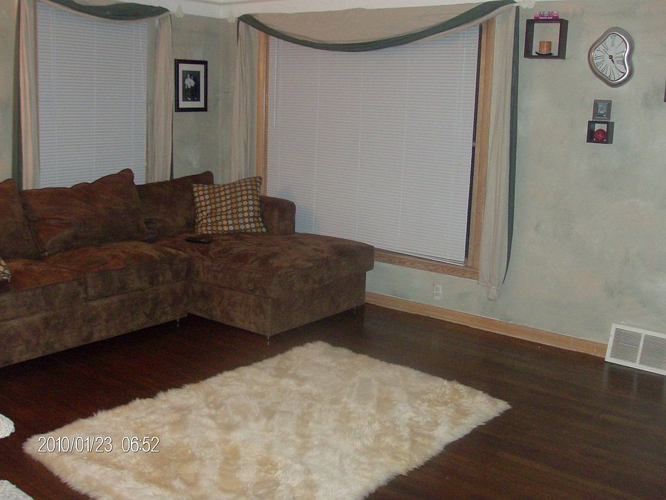 Gleaming hardwoods in living room
