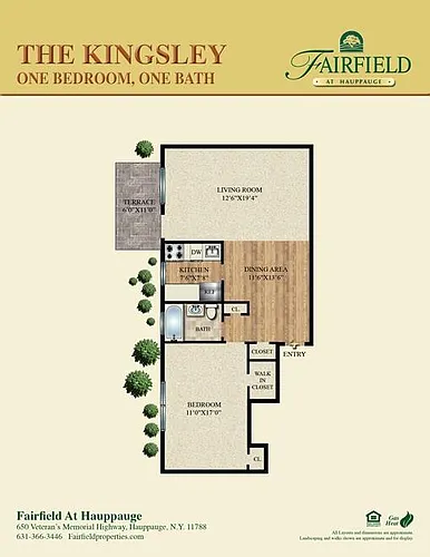 Floor plan The Kingsley One Bedroom Lower