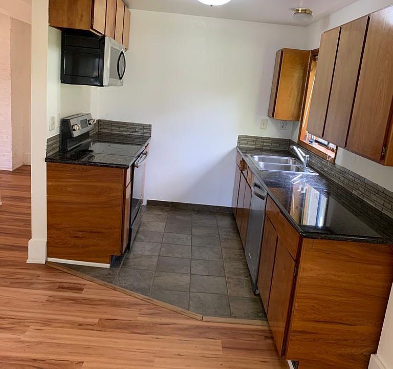 Kitchen with stainless steel appliances