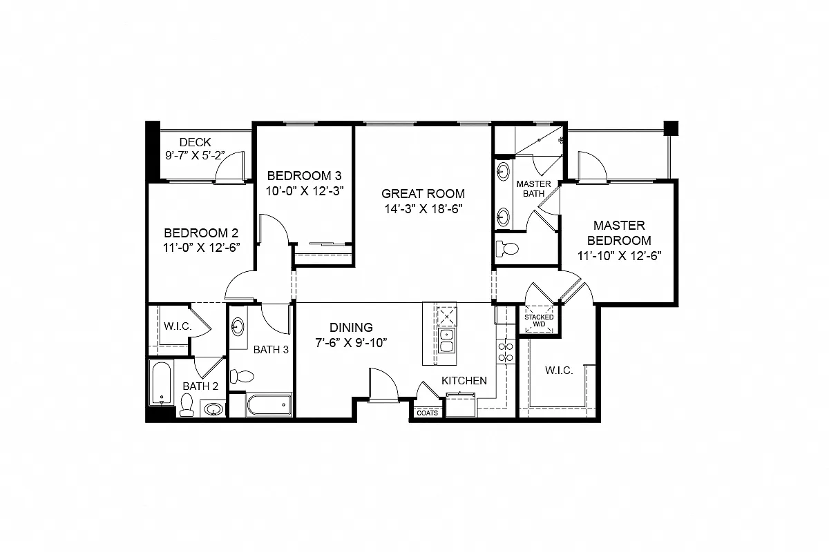 Floor plan 3 Bedroom 3A