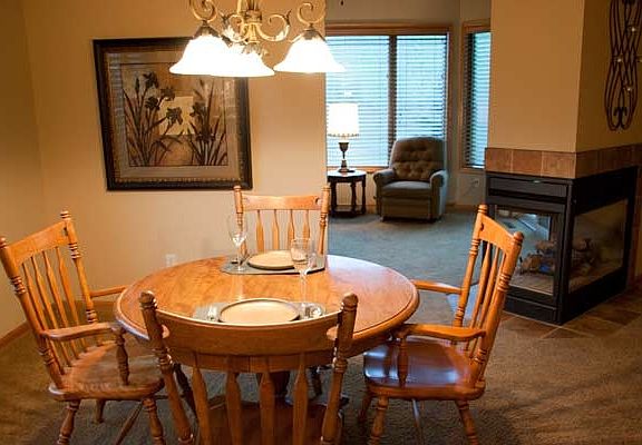 dining area open to kitchen and living room