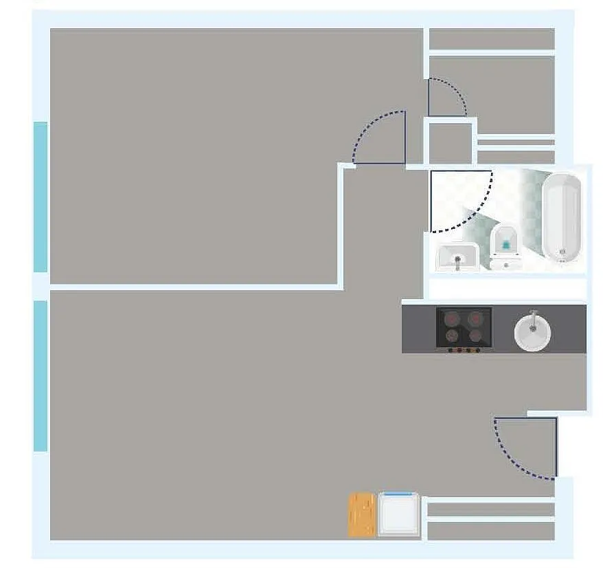 Floor plan 1 Bedroom Premium Solo