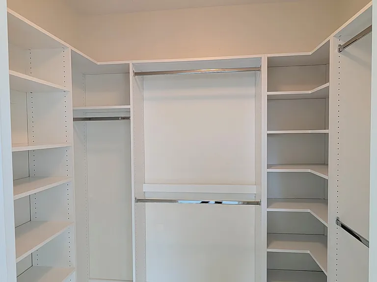 Spacious custom closet.
