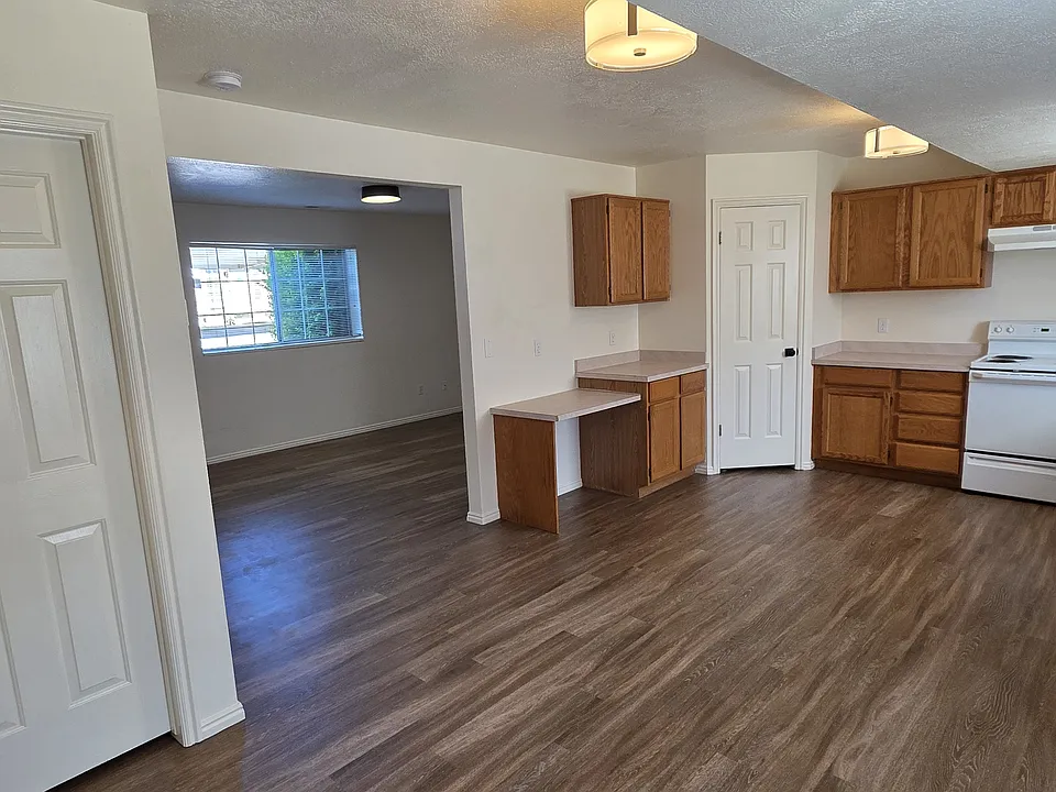 KITCHEN, CORNER PANTRY, AND DESK