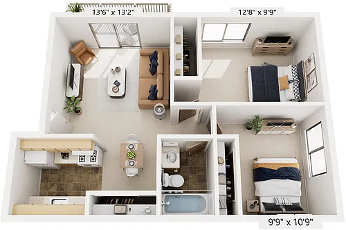 Floor plan Two Bedroom