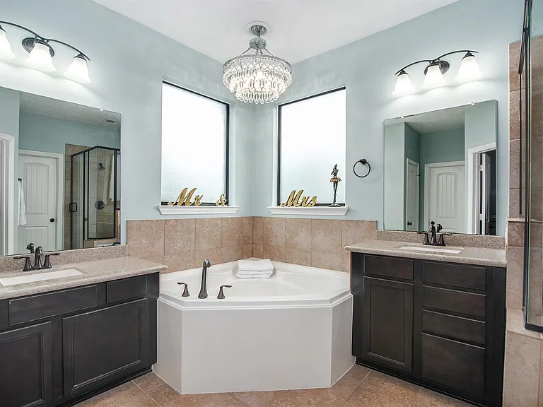 Primary bath with tub and separate shower
