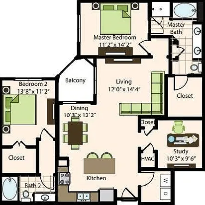 B3.1 | 2x2 | 1405 sq ft B3.1 | 2x2 | 1405 sq ft