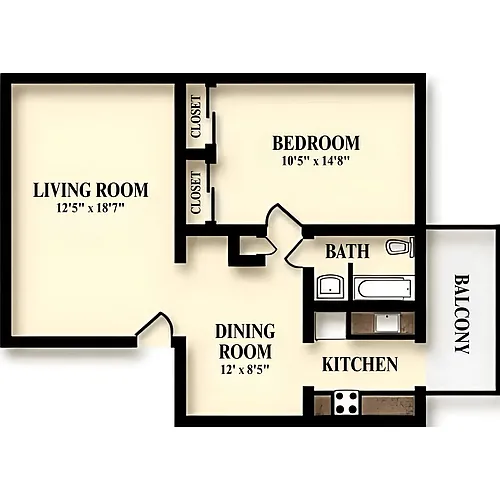 Floor plan 1 Bedroom