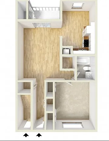 One bedroom floor plan One bedroom floor plan