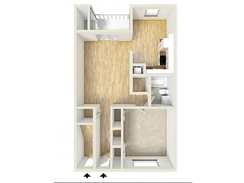 Floor plan One Bedroom 1st Floor