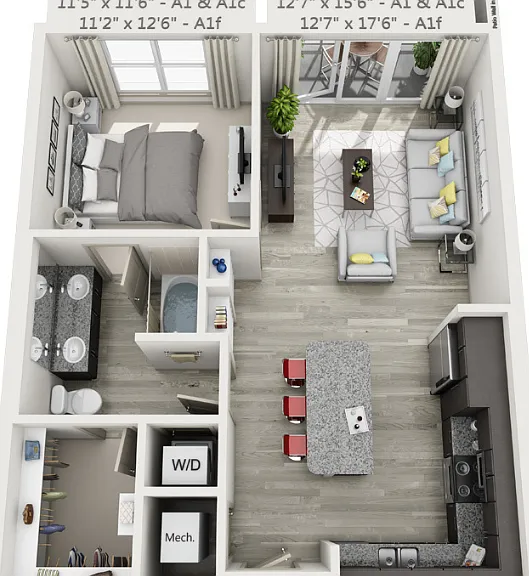 A1c floor plan Eastbank at Waterside