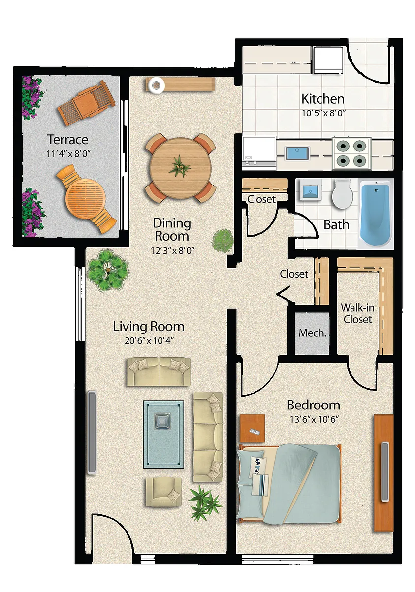 Floor plan 732sq ft