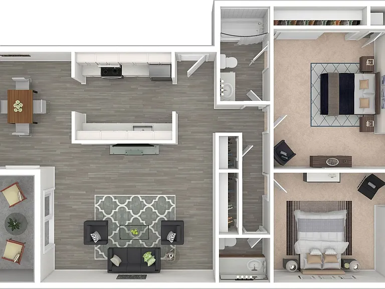 2 BD / 1.5 BA - 980 SF
