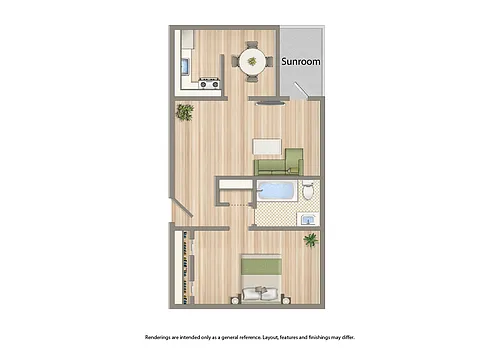 Floor plan 1 Bedroom F 16 Tier