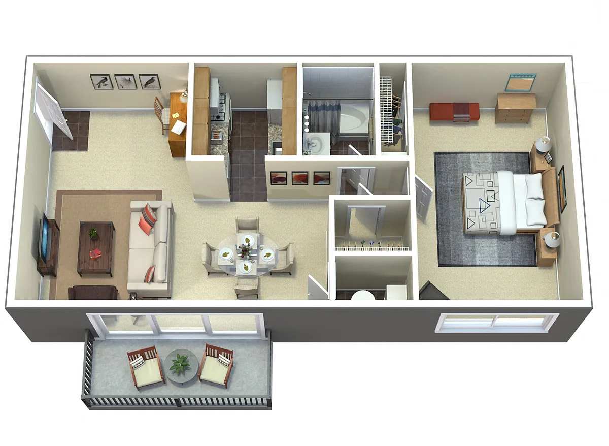 Floor plan 1Bedroom 1Bathroom