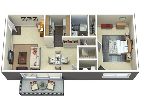 Floor plan 1Bedroom 1Bathroom