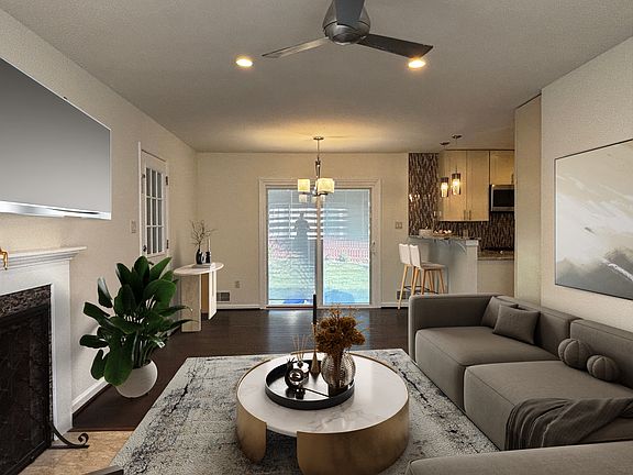 Living room and kitchen area - Garage off living room