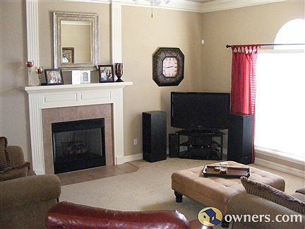 View of living room from kitchen/dining