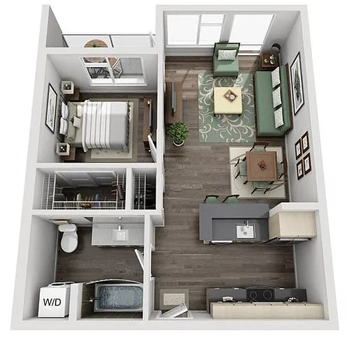 Floor plan 1X1 B