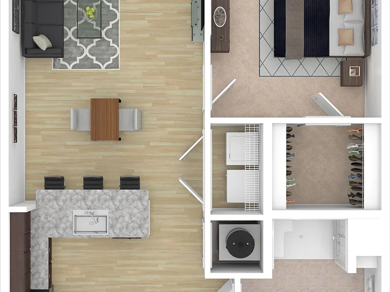 Fern - 1 Bed, 1 Bath, 694 sq. ft.