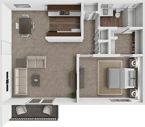 Floor plan 1 bed 1 bath Andover