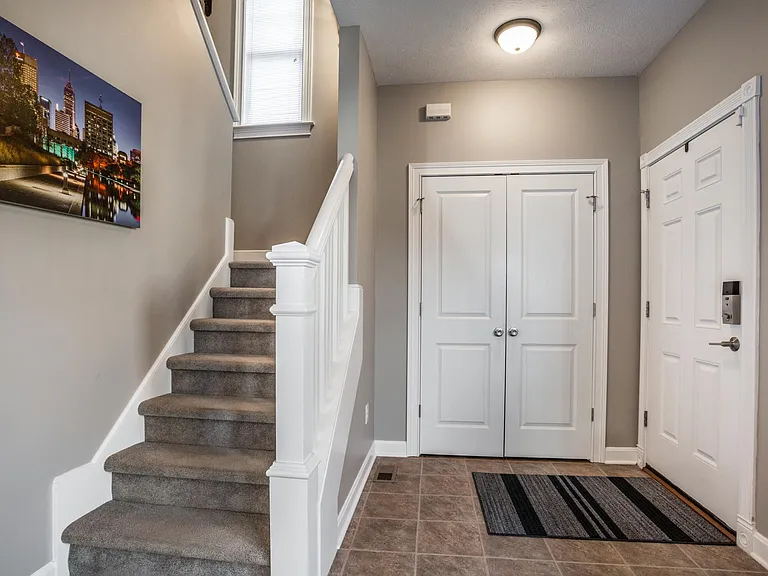 Front hall with closet storage
