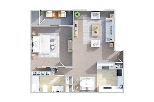 Floor plan 1-Bedroom 1-Bath Classic