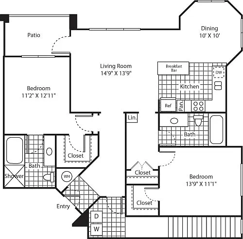 Floor plan Two Bed B-4 - Phase II
