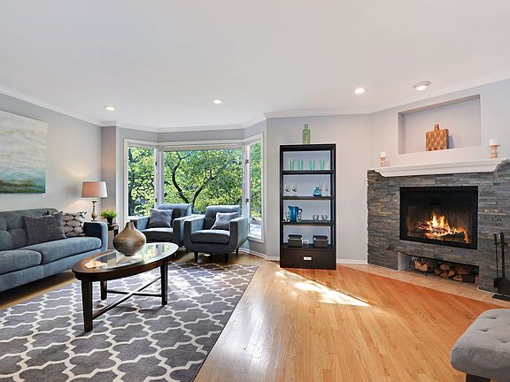 Living Room with Bay Windows View #1