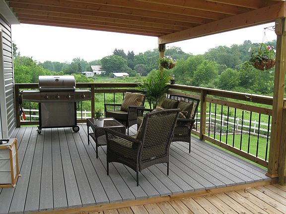 Large two tiered deck