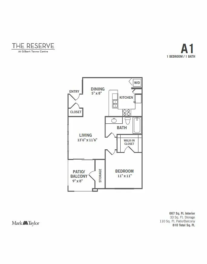 Floor plan 1 Bed/1 Bath