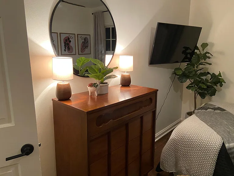 Smart TV and Mid Century dresser
