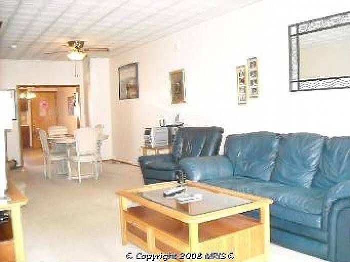 Living room and dining room