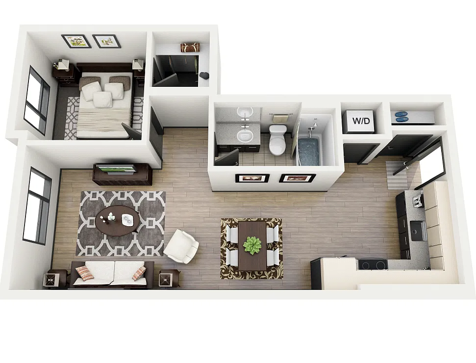 Floor plan 1x1 Plan A