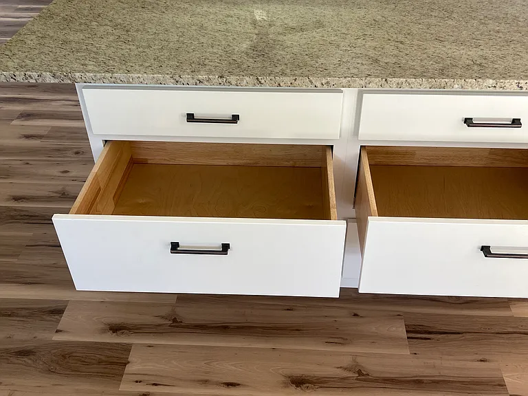 Large drawers for pots and pans or other dishes.