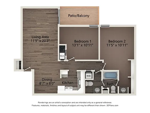 Floor plan 2x1.5 Classic w/planking