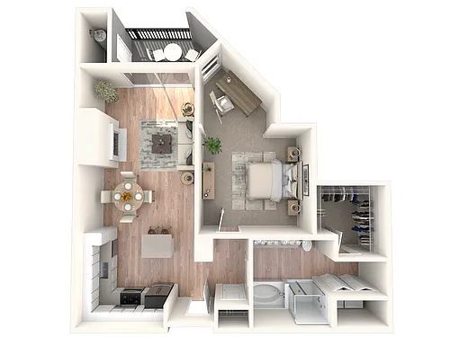 Floor plan A1 857 | 1 Bed | 1 Bath