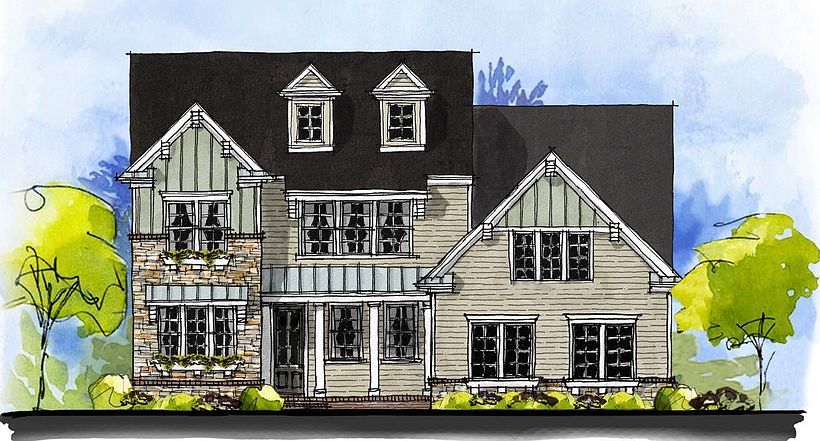 Huntley - American Cottage 3-Car Side Load Garage Note Renderings may show optional features