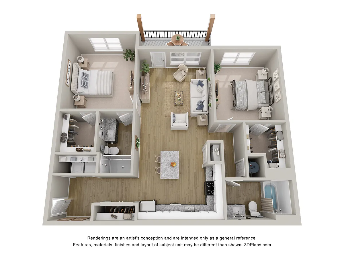 Floor plan 2 Bedroom Two Bathroom