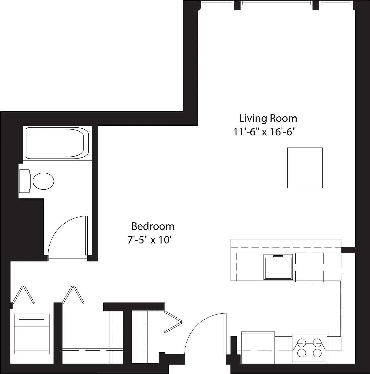 Floor plan Studio F