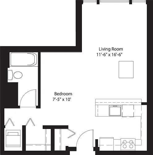 Floor plan Studio F