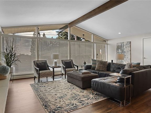 Light and bright family room off of the kitchen.