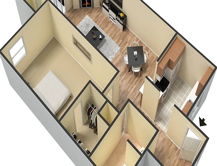 1 bed 1 bath