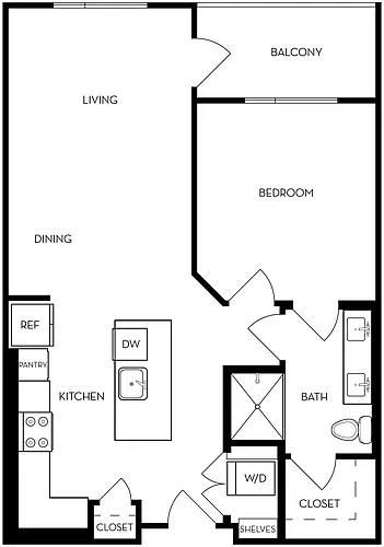Floor plan 1X1 B2