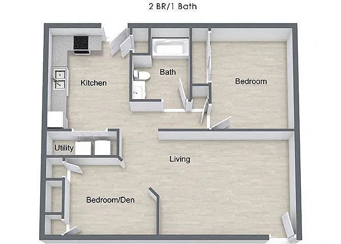 Floor plan Two Bedroom Townhome