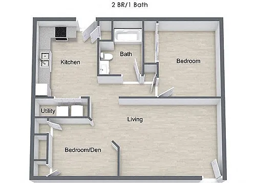Floor plan Two Bedroom Townhome