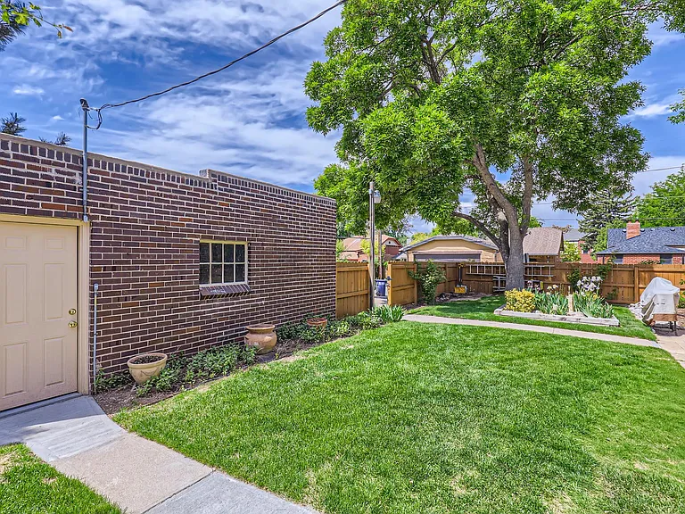 Backyard and garage entrance