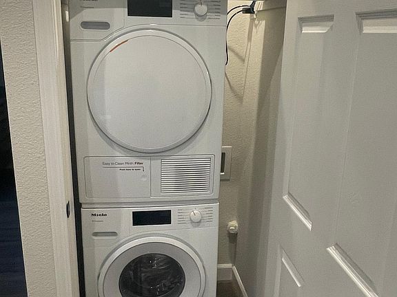 Miele compact washer and dryer set. Wireless internet.