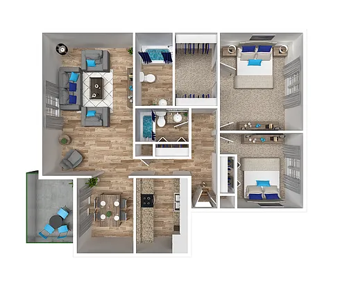 Floor plan Two Bedroom Two Bathroom